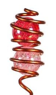 Garden Stake Copper Wire Art Glass