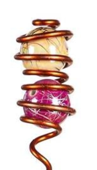 Garden Stake Copper Wire Art Glass