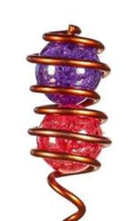 Garden Stake Copper Wire Art Glass