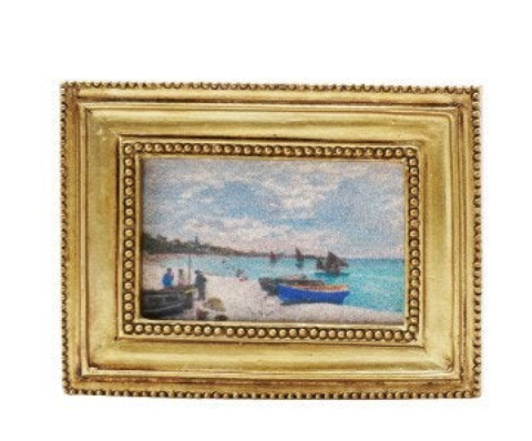 Resin Mini Framed Art Magnet, Gold Finish, 12 Styles