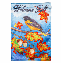 Welcome Fall Oriole Garden Lustre Flag