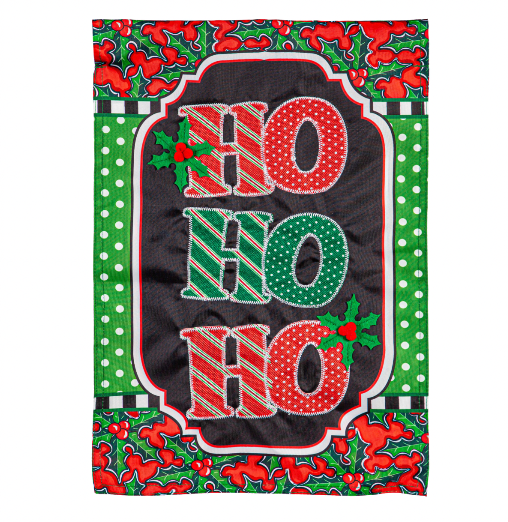 Ho Ho Ho Applique Garden Flag - A. Dodson's