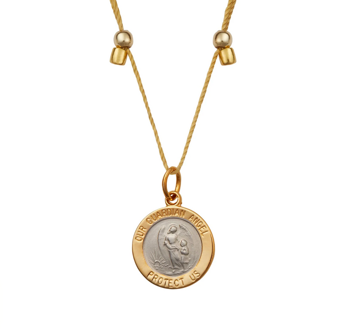 Higher Power Guardian Angel Necklace - Two-Tone on Gold by &Livy