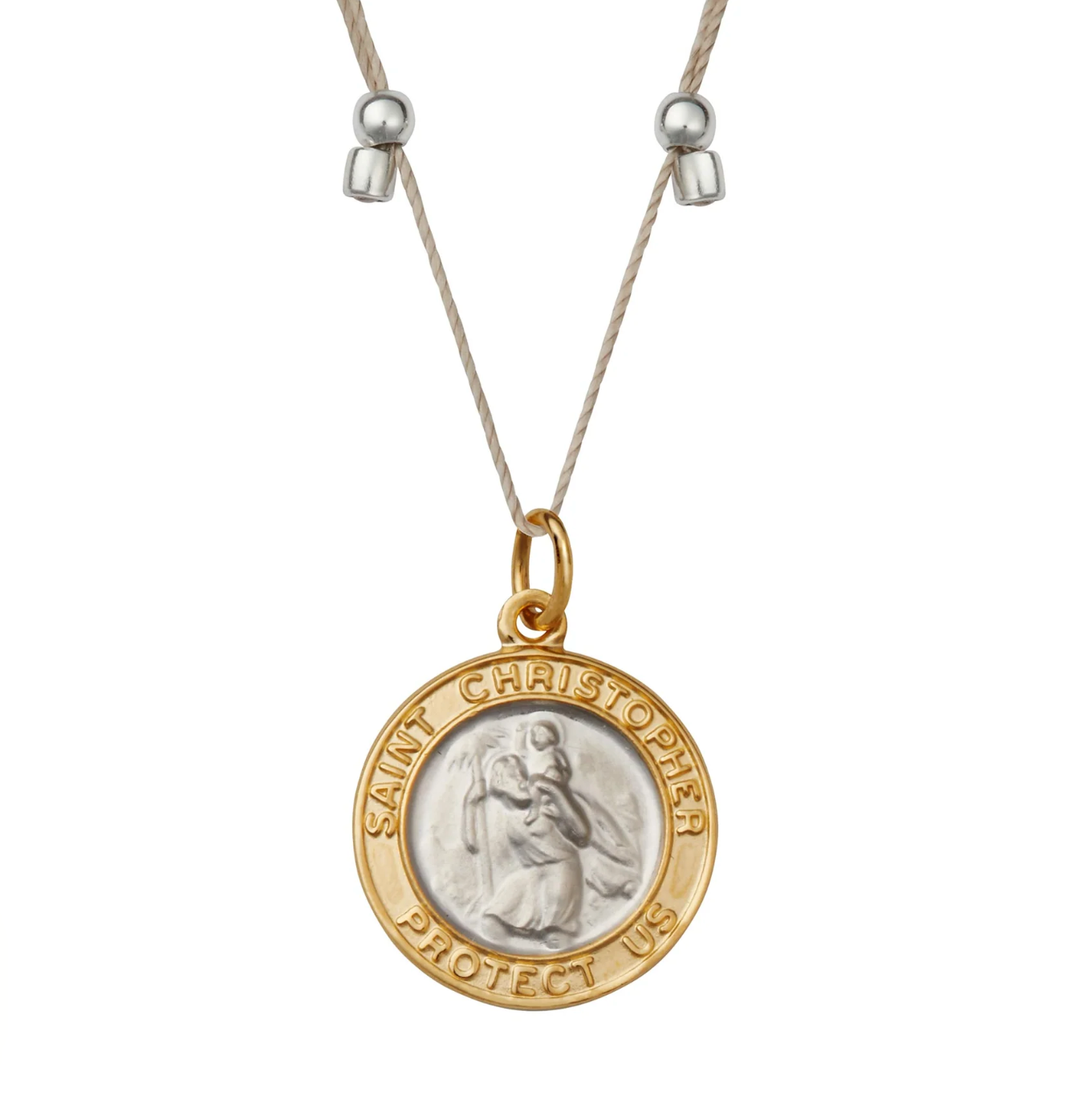 Higher Power Saint Christopher Necklace - Two-Tone on Silver by &Livy - A. Dodson's