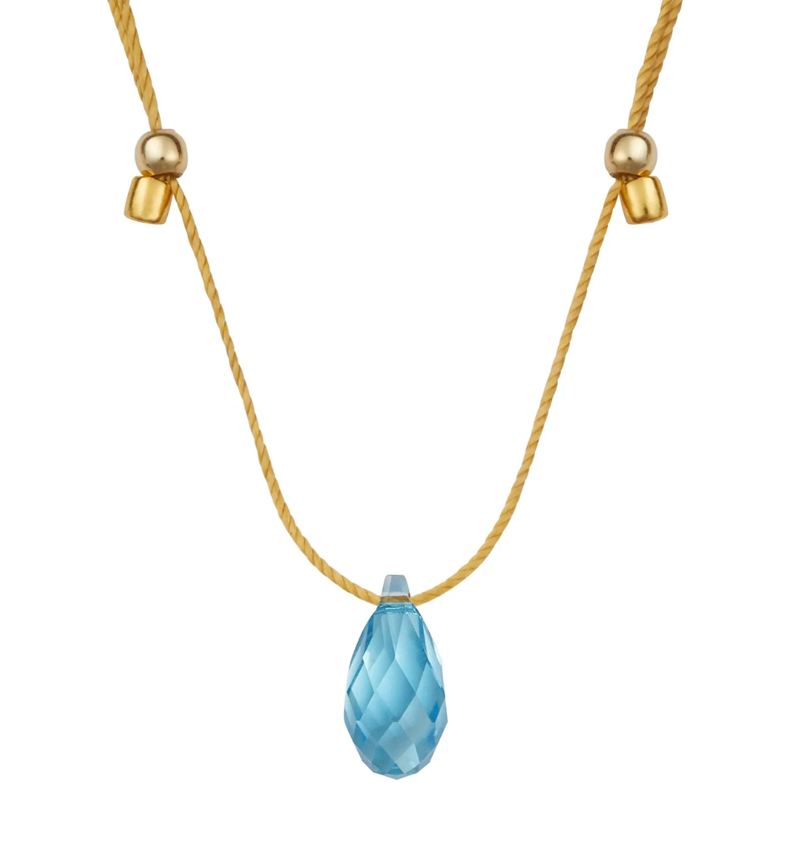 HyeVibe Crystal Necklace - Aqua on Gold by &Livy - A. Dodson's