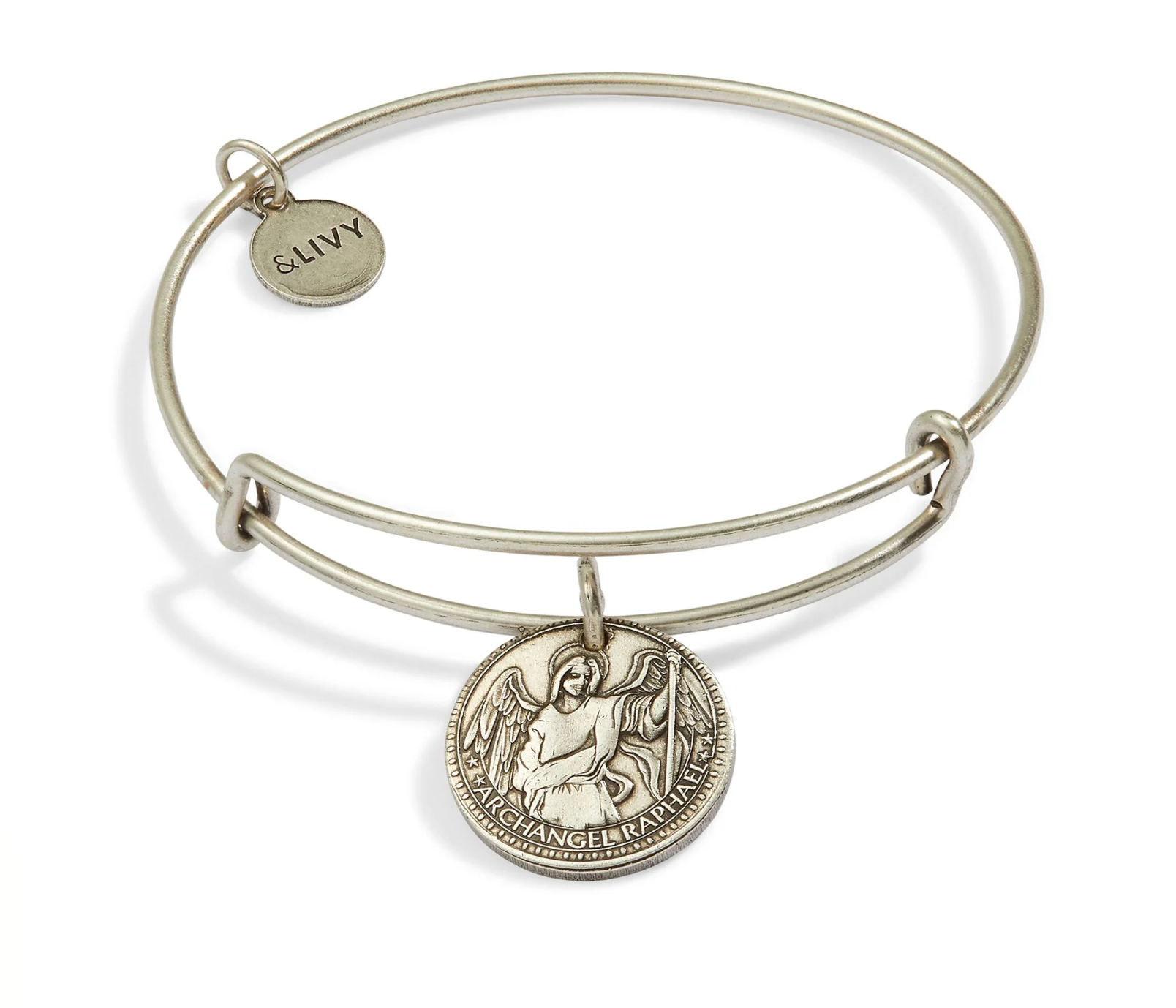 Better Together - Mother Mary/Archangel Raphael Bangle - Antique Silver Finish by &Livy - A. Dodson's