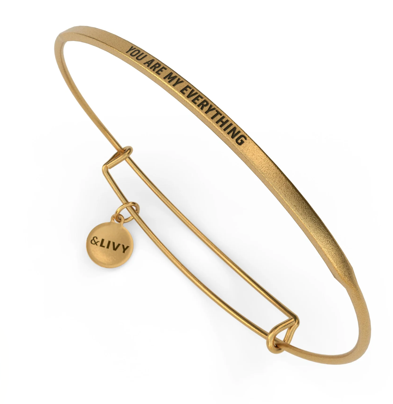 Posy - You Are My Everything Bangle - Antique Gold Finish by &Livy - A. Dodson's