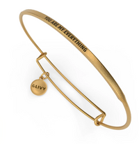 Posy - You Are My Everything Bangle - Antique Gold Finish by &Livy