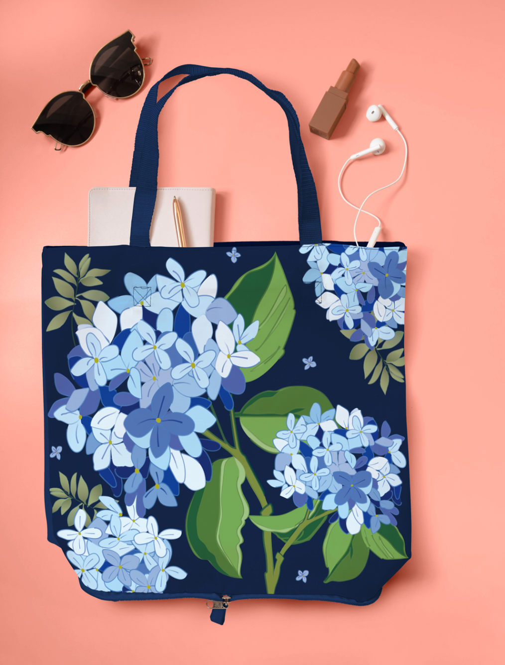 Hydrangea Welcome Compact Tote Bag - A. Dodson's