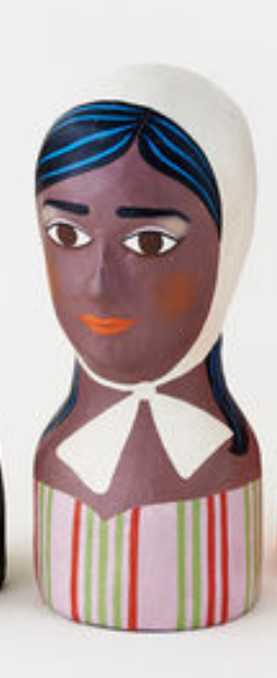 Hand Painted Papermache Bust, 4 Asst, 11" - 13.5"