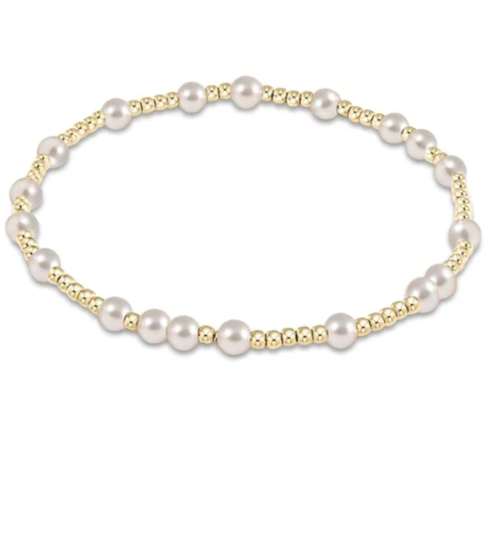 egirl hope unwritten 4mm bead bracelet- pearl - A. Dodson's