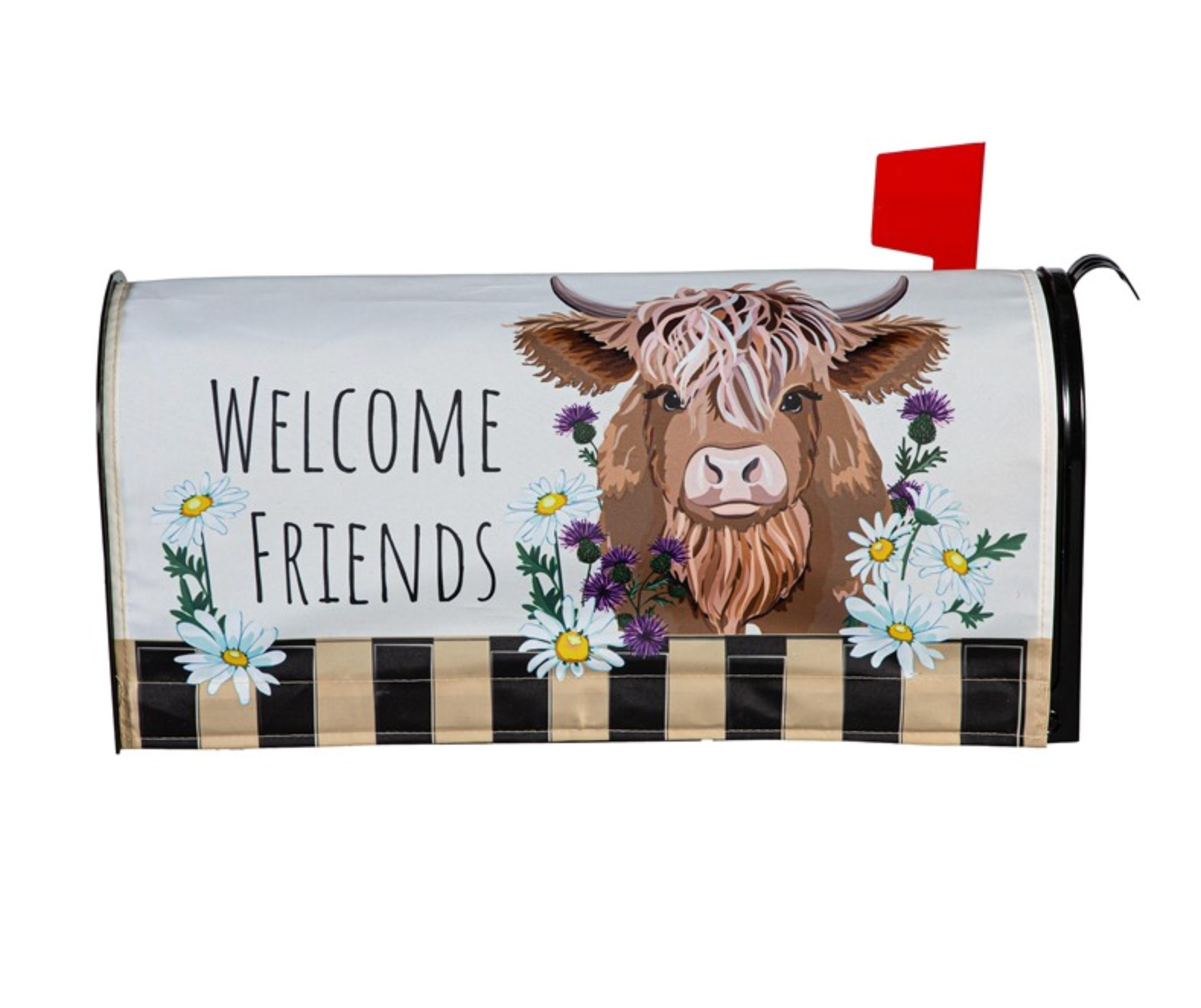 Highland Cow Welcome Friends Mailbox Cover