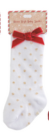 Tall Christmas Bow Sock By Mud Pie