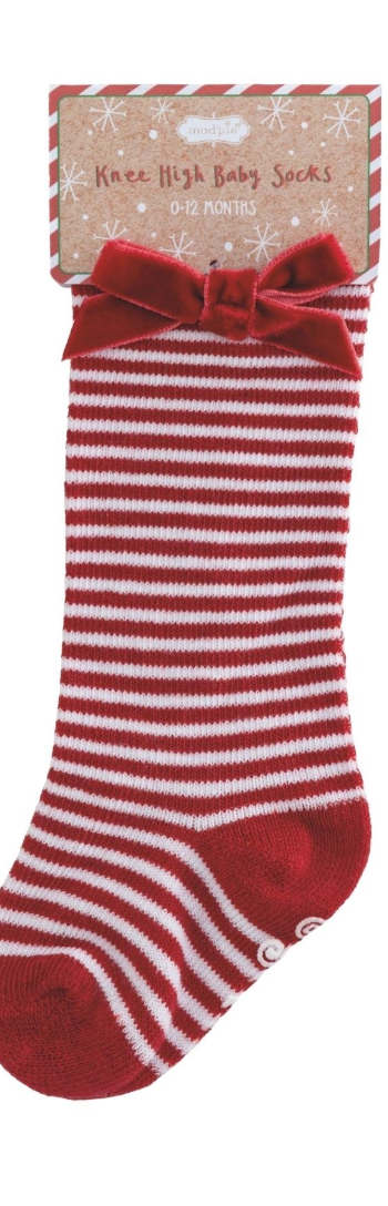 Tall Christmas Bow Sock By Mud Pie