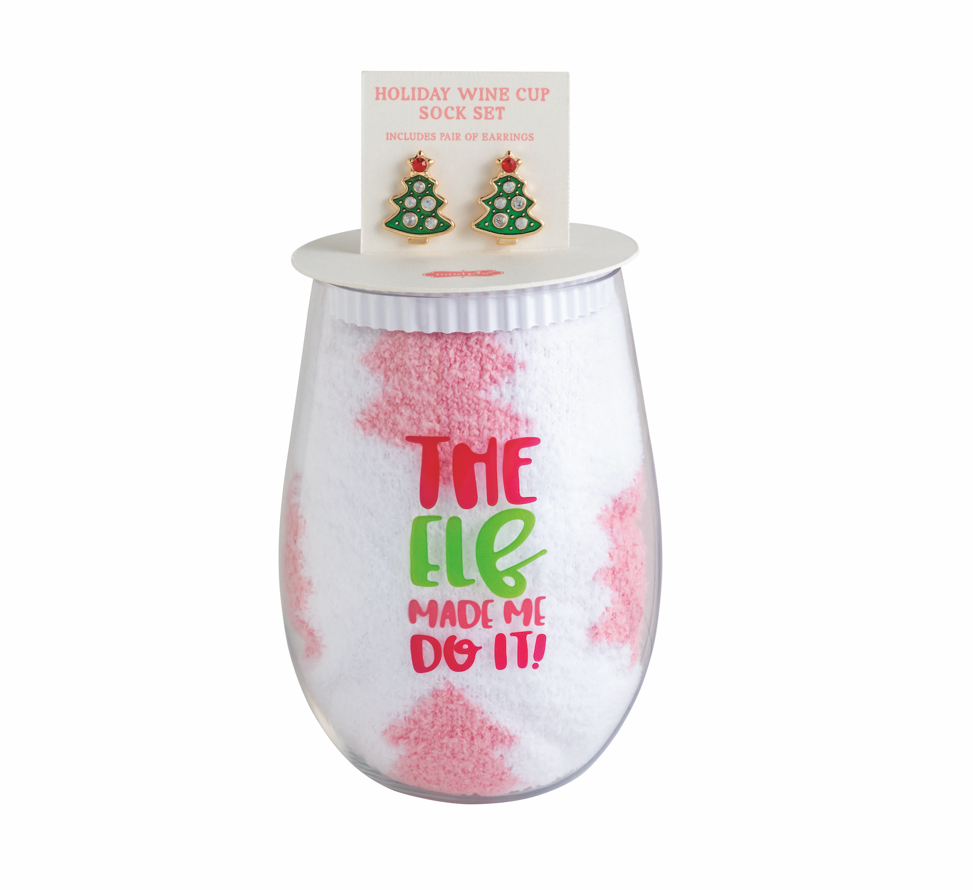 Trees Wine, Earring & Sock Set  By Mud Pie