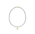 Silver Faceted Hematite 2mm Bead Bracelet - Signature Cross Gold Charm by enewton