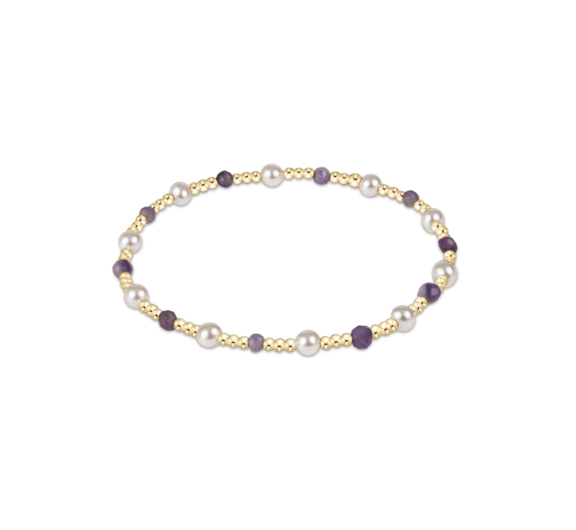 Pearl Sincerity Pattern 4mm Bead Bracelet - Amethyst by enewton