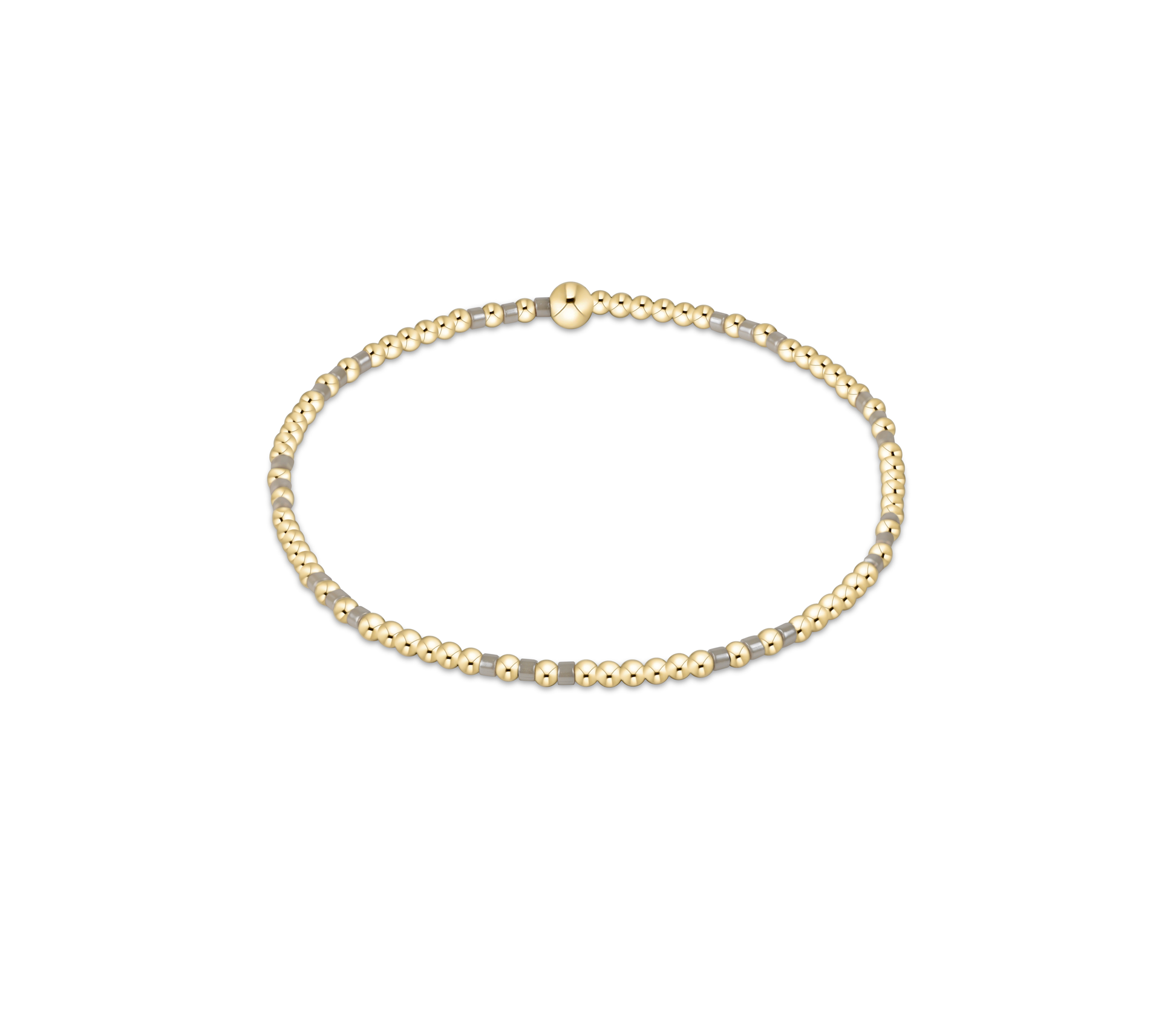 Hope Joy Pattern 2mm Bead Bracelet - Taupe With A Twist by enewton
