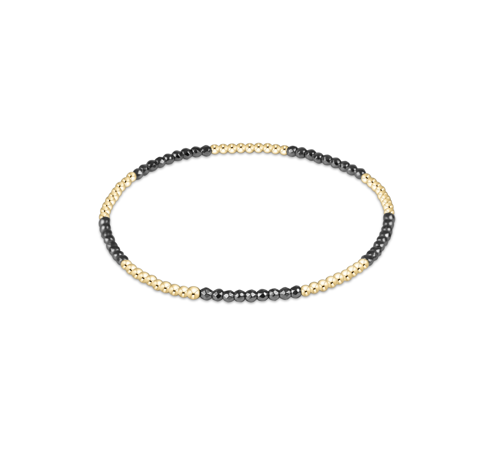 Blissful Pattern 2mm Bead Bracelet - Silver Faceted Hematite by enewton