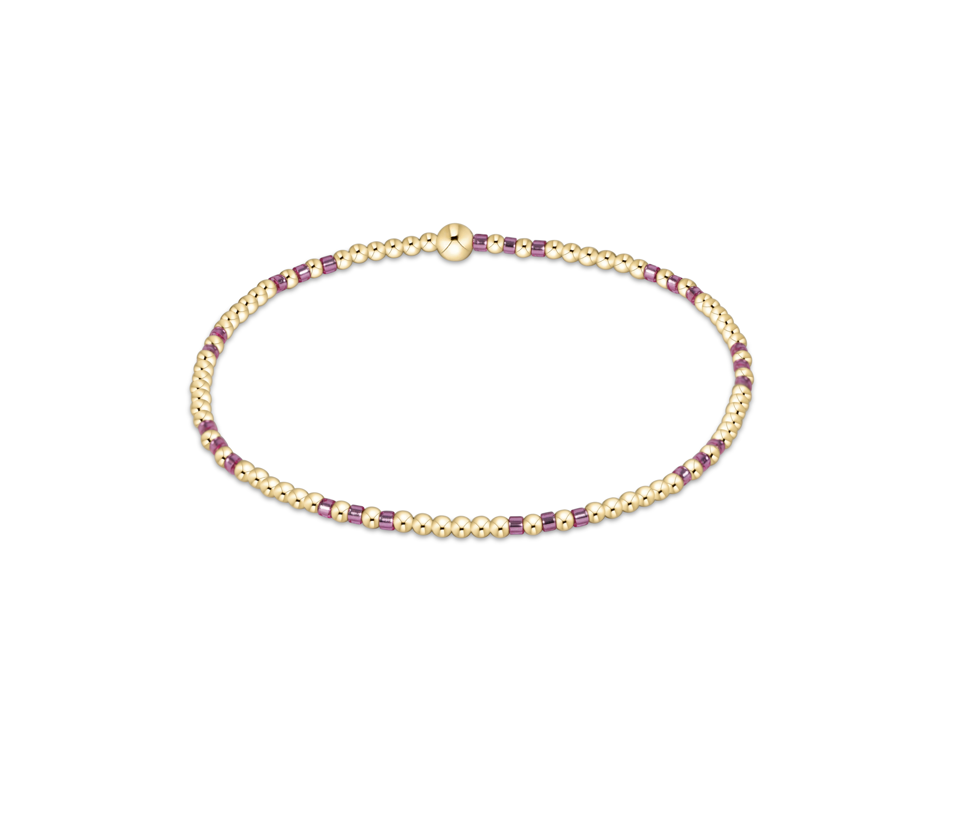 Hope Joy Pattern 2mm Bead Bracelet - Pink Metallic by enewton