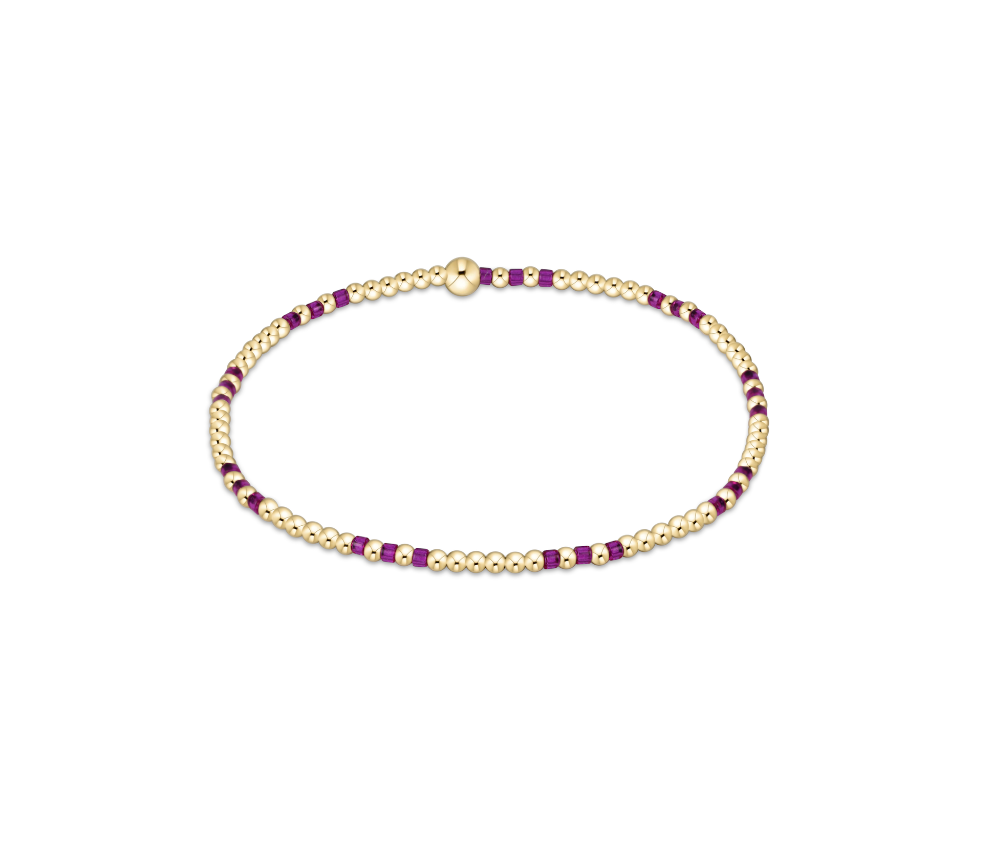 Hope Joy Pattern 2mm Bead Bracelet - Fuchsia by enewton