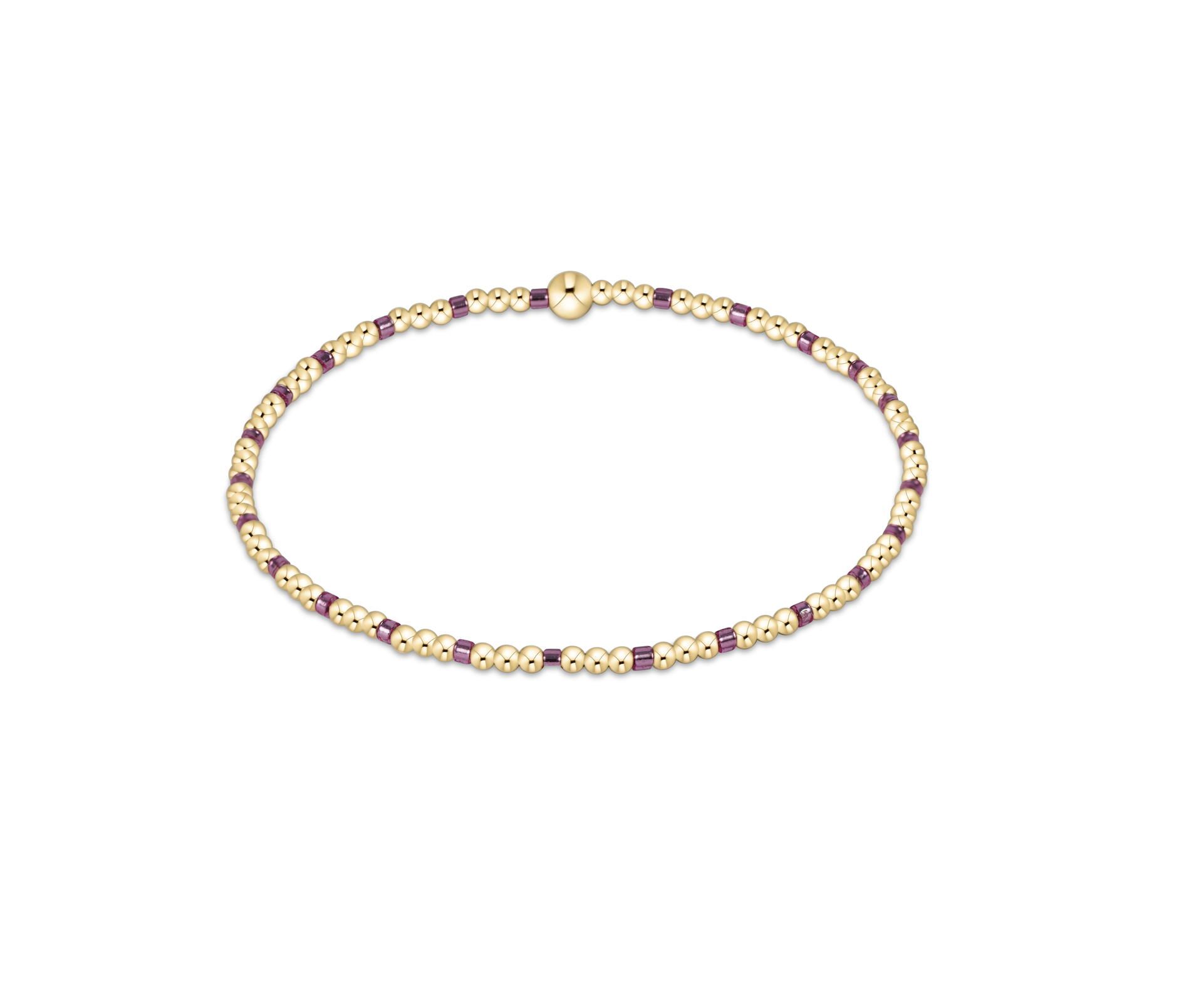 Hope Sincerity Pattern 2mm Bead Bracelet - Pink Metallic by enewton