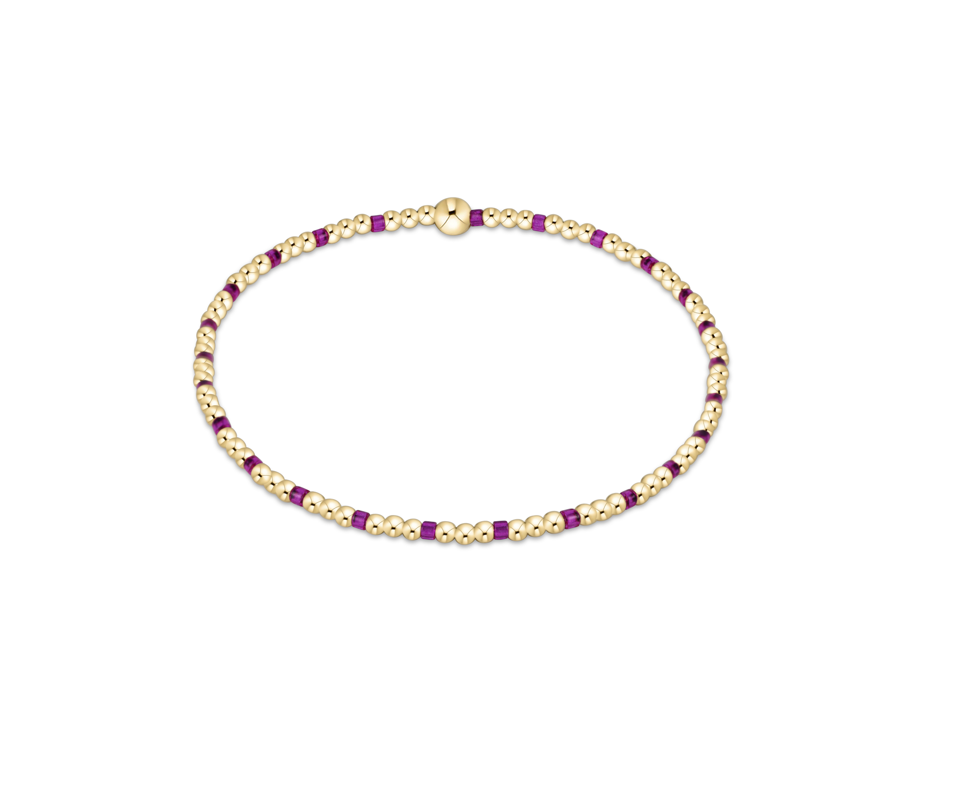 Hope Sincerity Pattern 2mm Bead Bracelet - Fuchsia by enewton