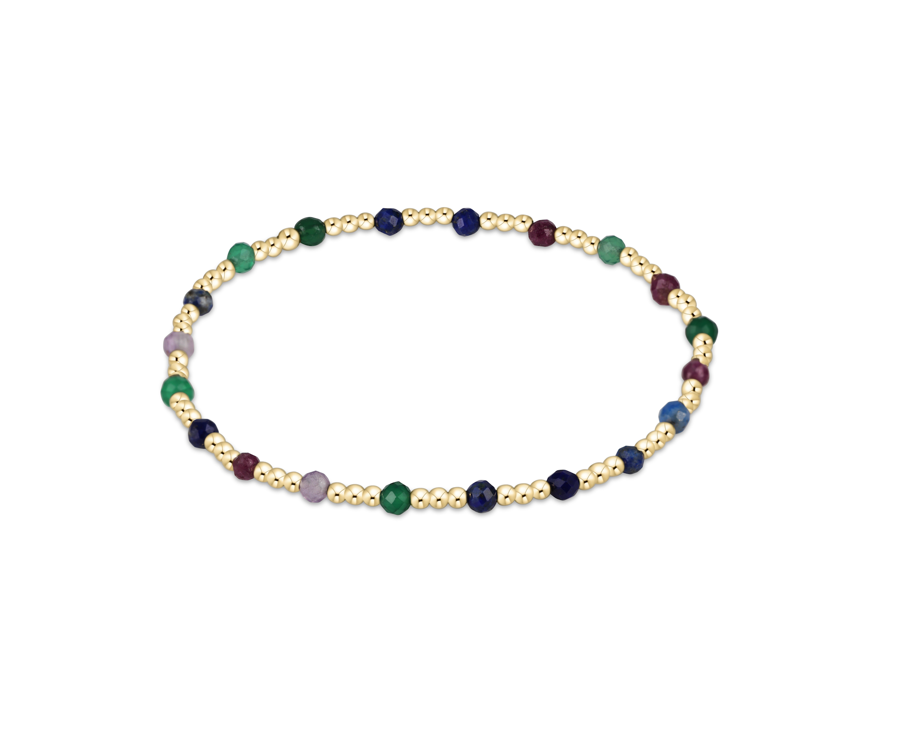 Gemstone Gold Sincerity Pattern 3mm Bead Bracelet - Hot Mess FW25 by enewton