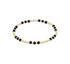 Gemstone Gold Joy Pattern 3mm Bead Bracelet - Faceted Onyx by enewton