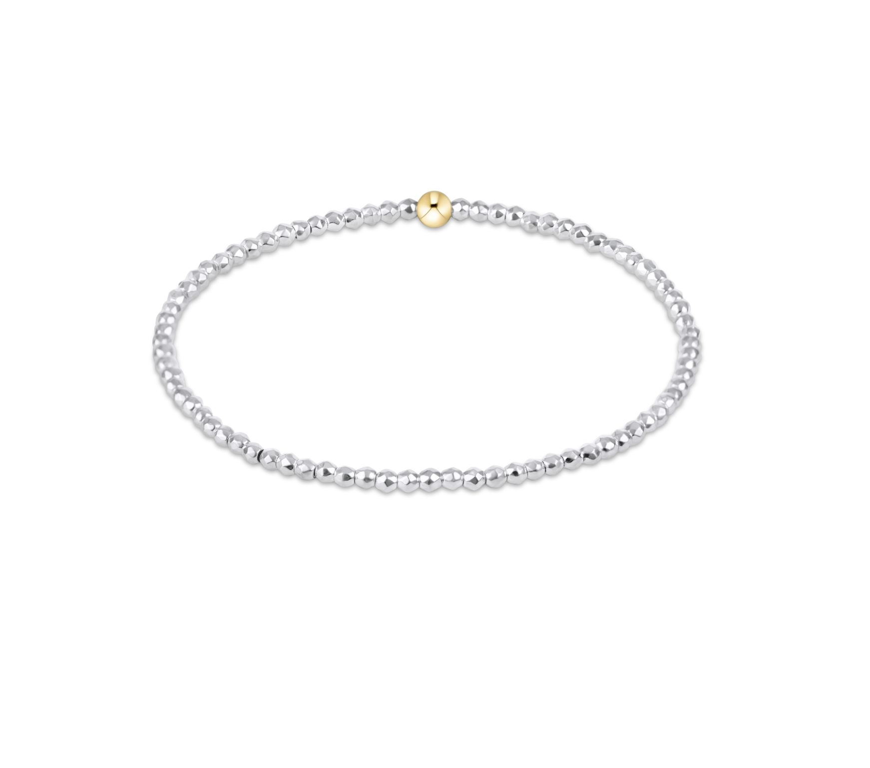 Bright Silver Faceted Hematite 2mm Bead Bracelet by enewton