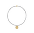 Bright Silver Faceted Hematite 2mm Bead Bracelet - Inspire Small Gold Charm by enewton