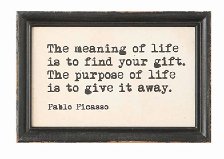 Wood Framed Wall Decor with Saying 9 by 6 inches