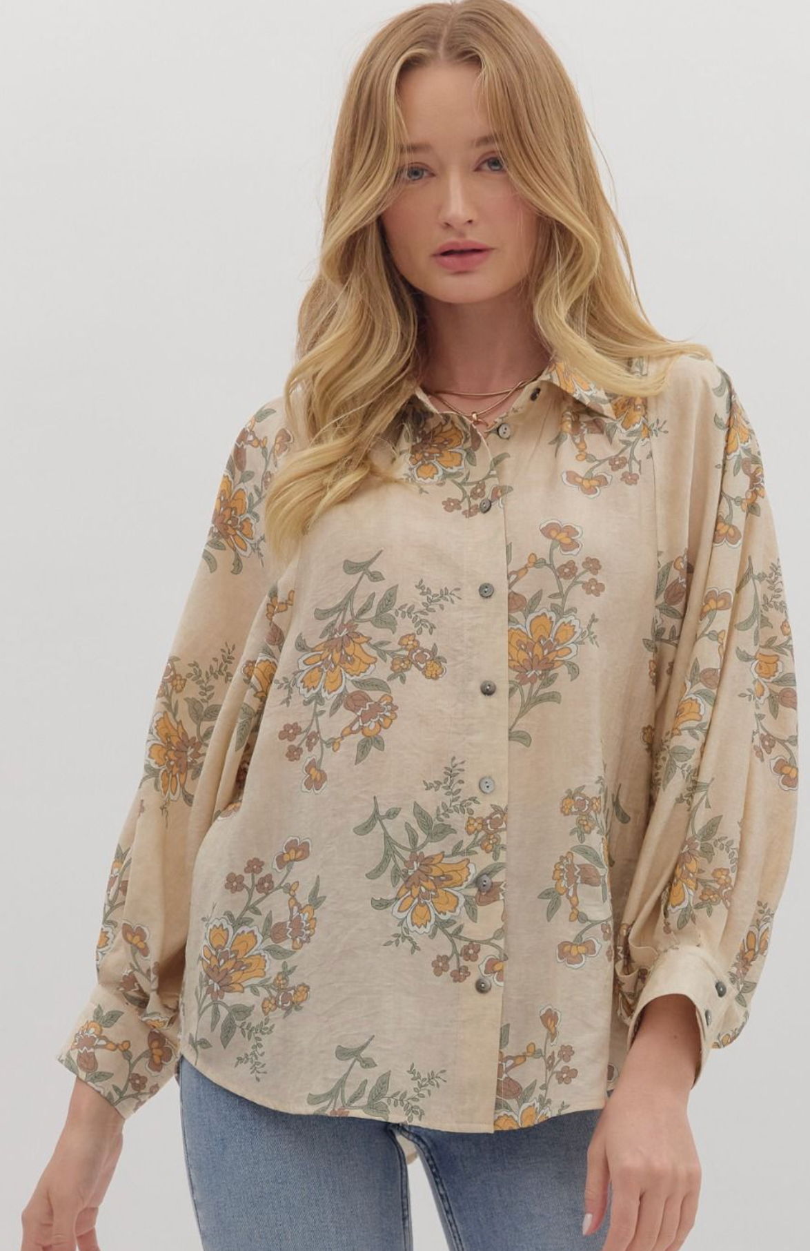 Mazy Floral Long Sleeve Top