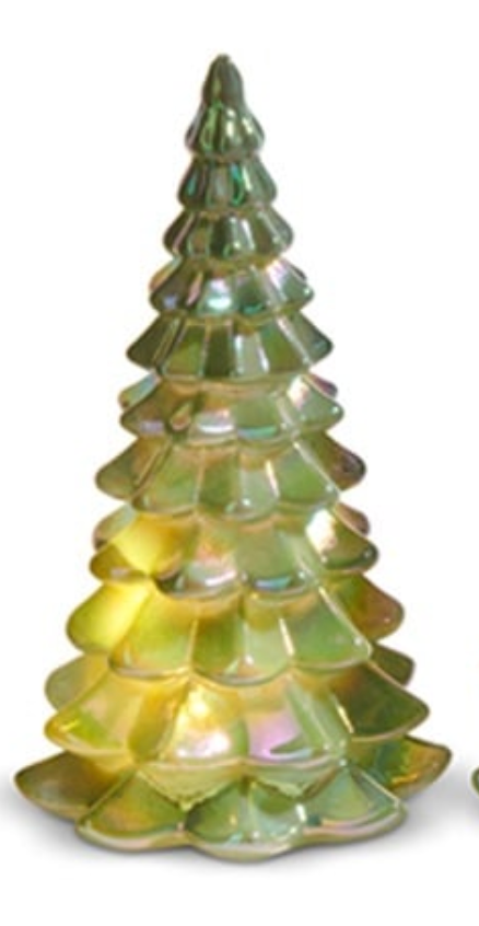 Lighted Green Iridescent Trees