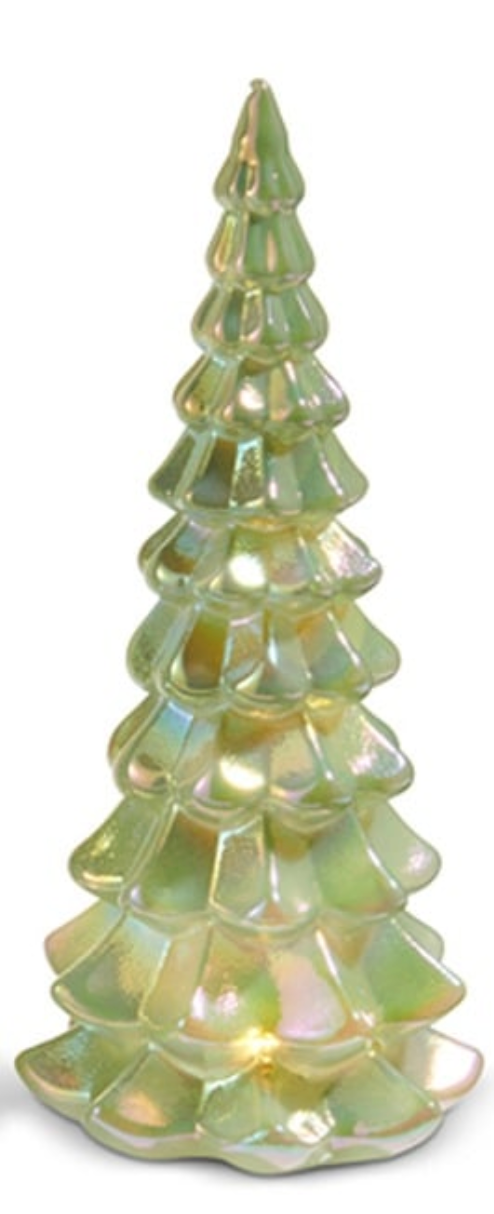 Lighted Green Iridescent Trees