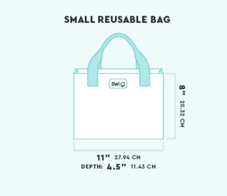 SWIG Christmas Plaid Reusable Gift Bag Small