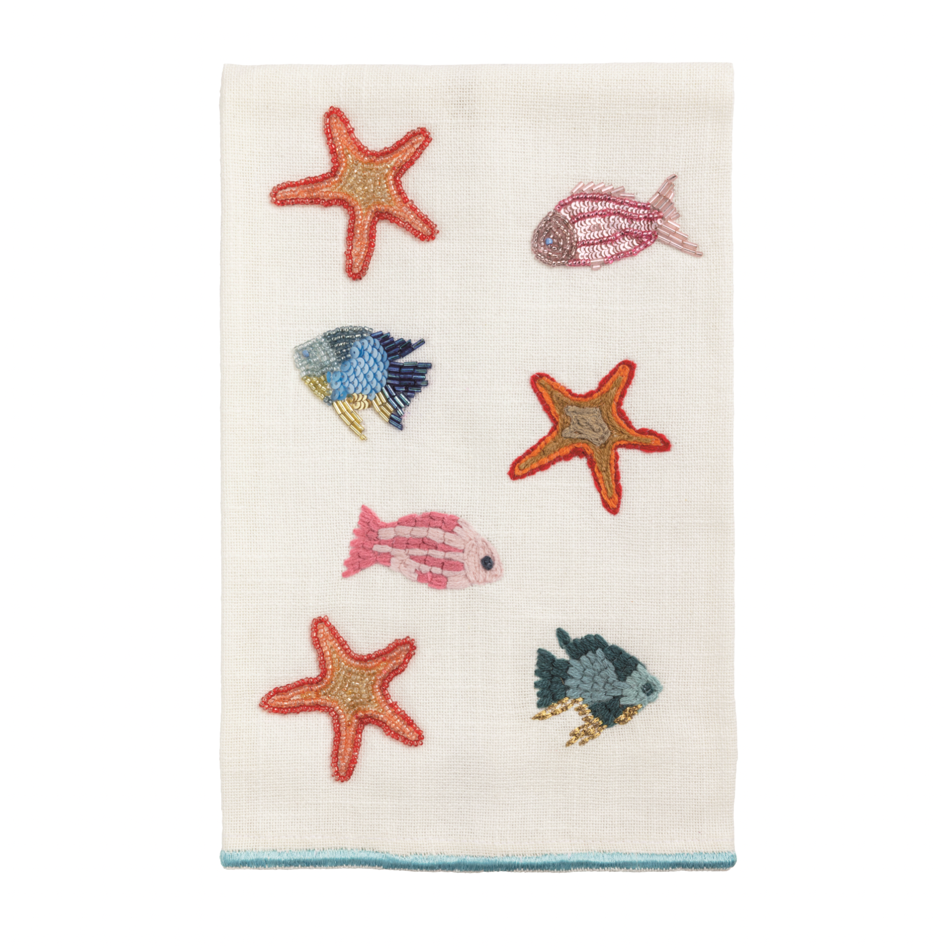 Starfish Embroidery Bead Sea Towel