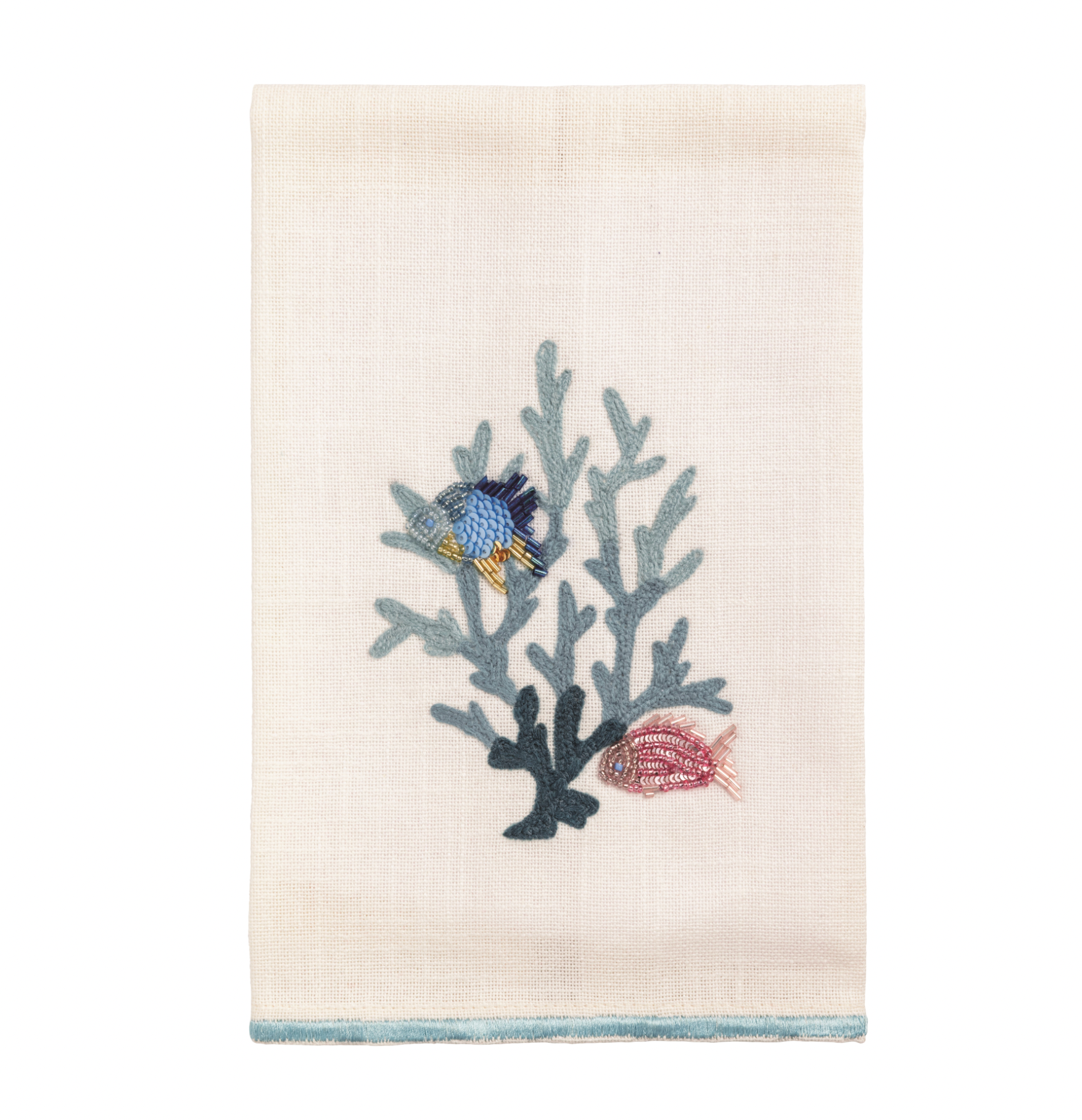 Coral Emb Bead Sea Towel