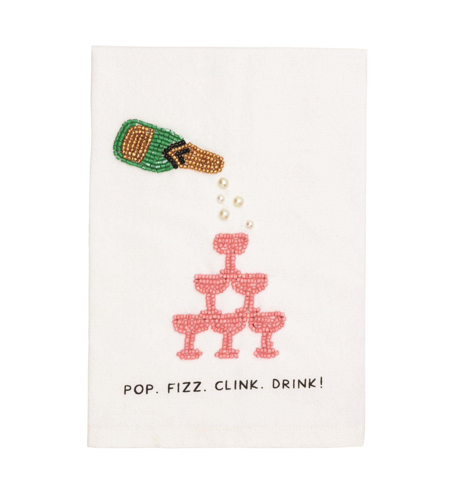 Champagne Beaded Bar Towel
