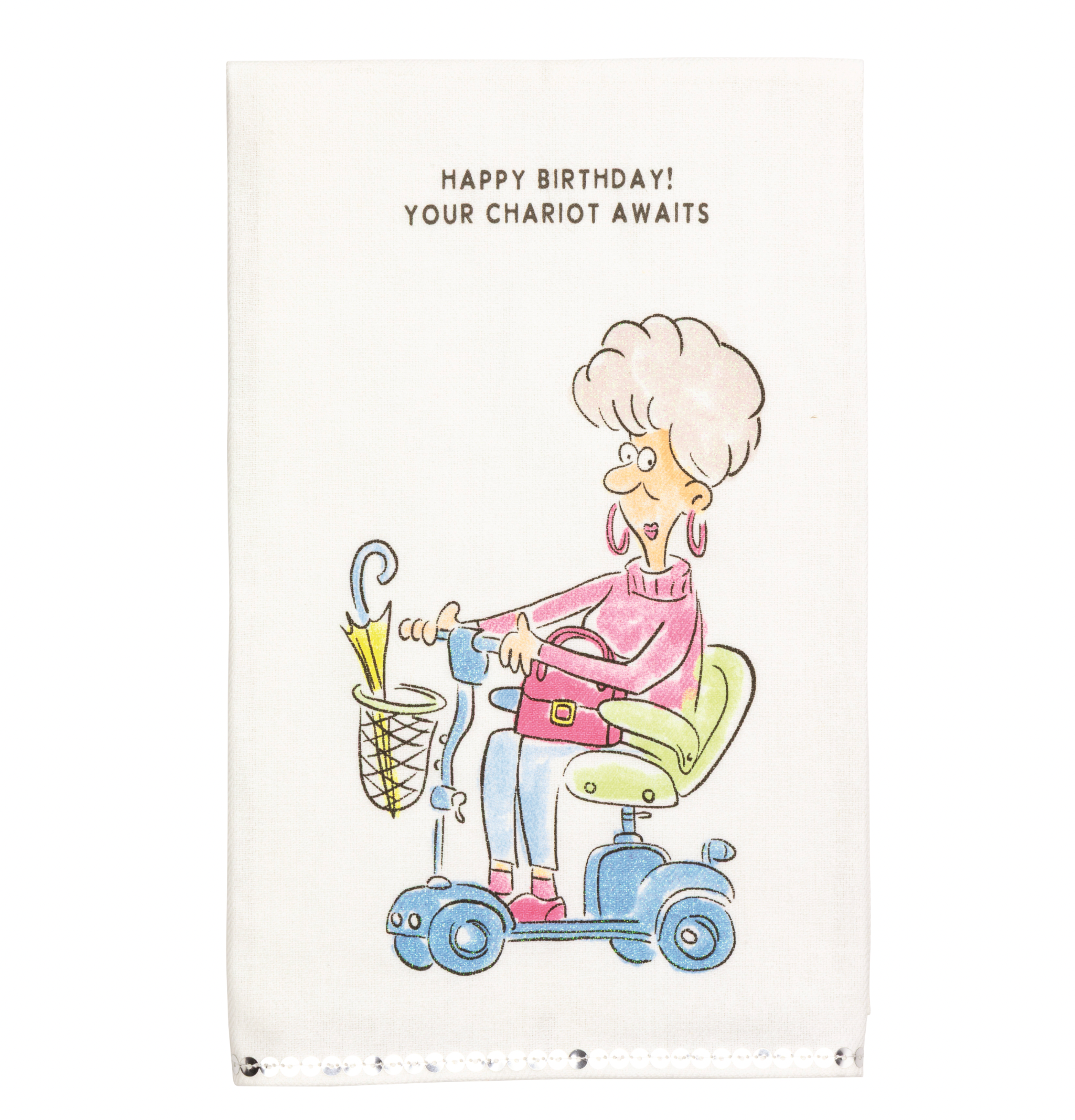 Scooter Glitter Birthday Towel