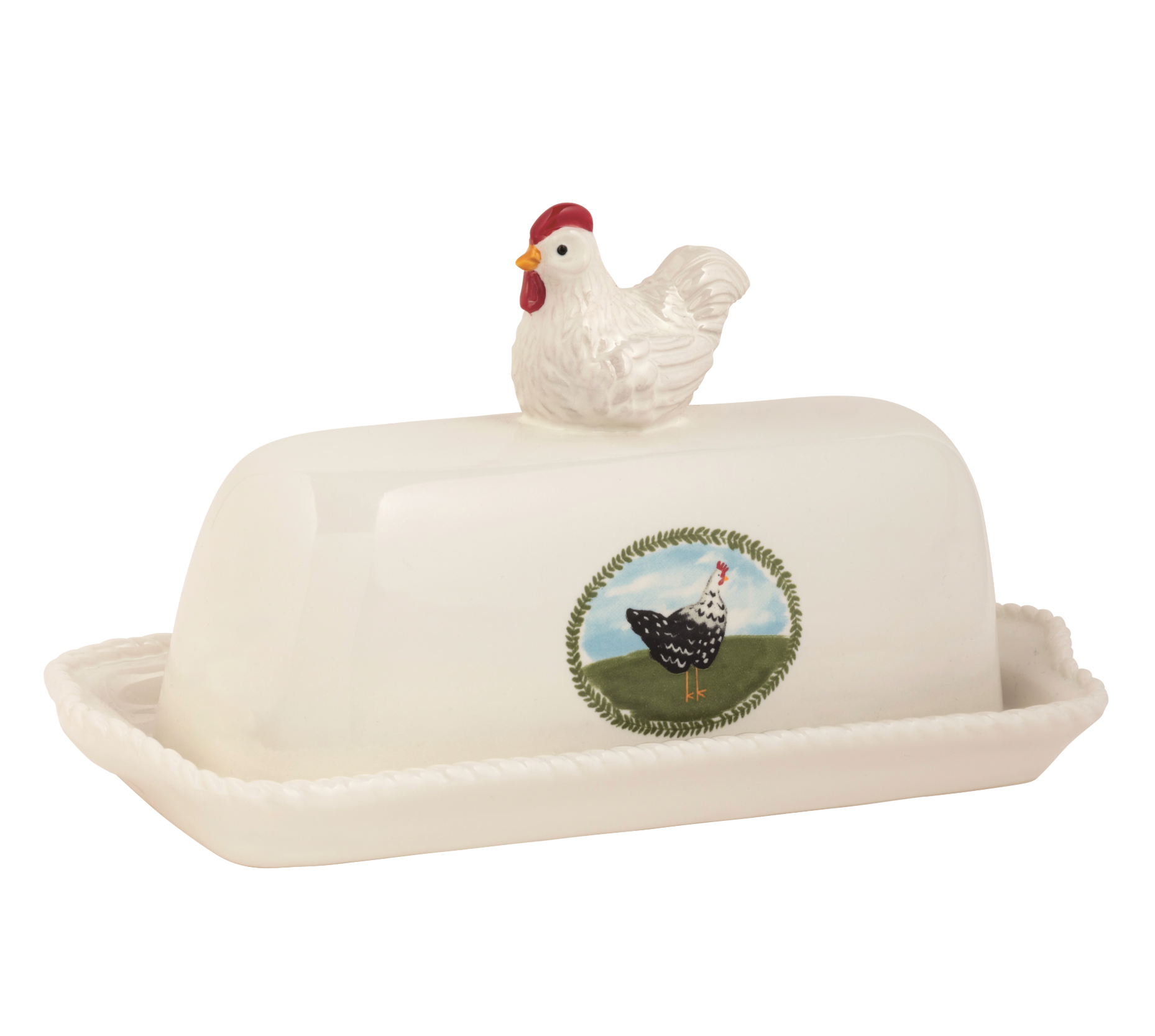 Rooster Butter Dish With Lid