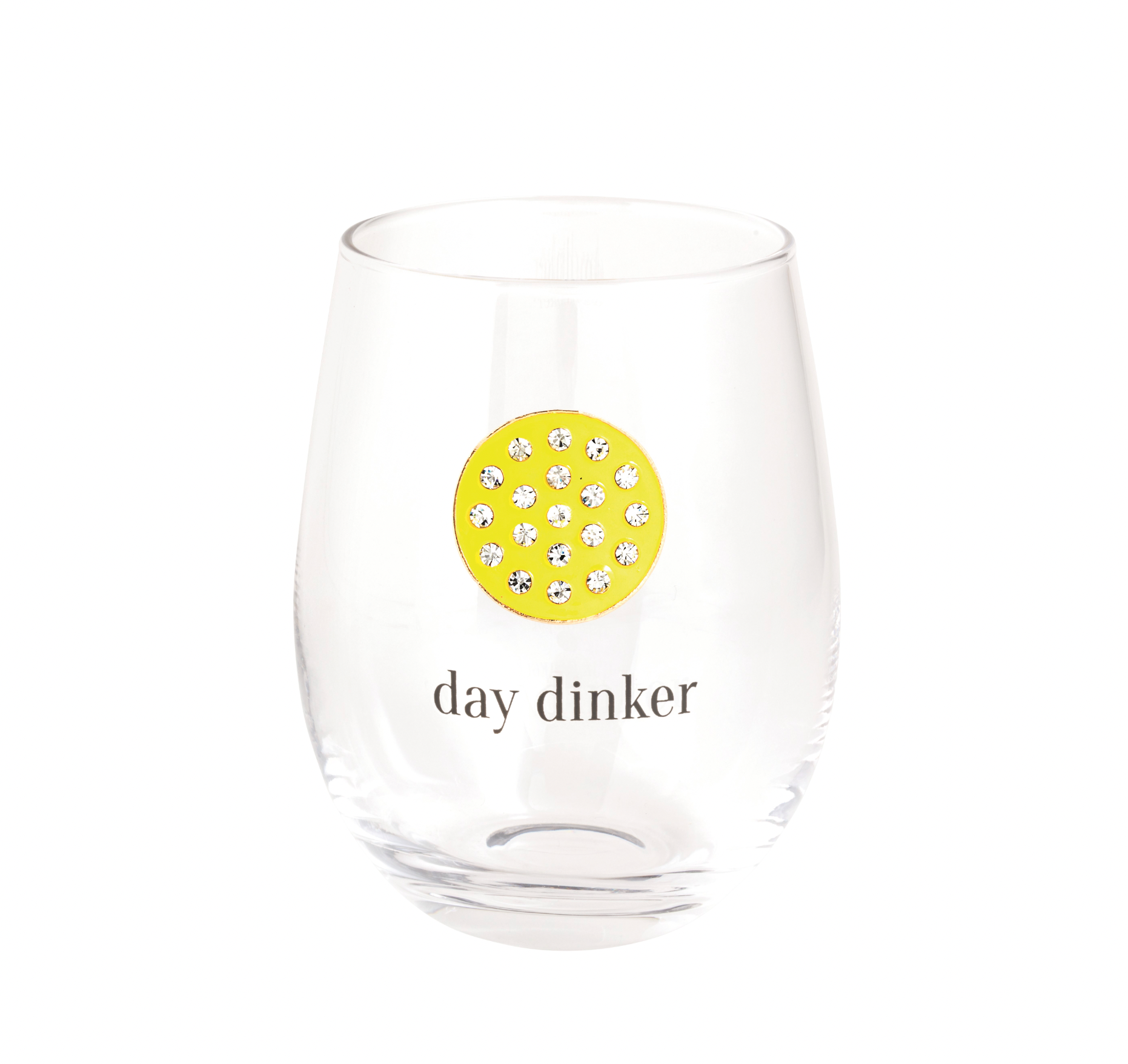 Jewel Pickle Ball Wine Glass
