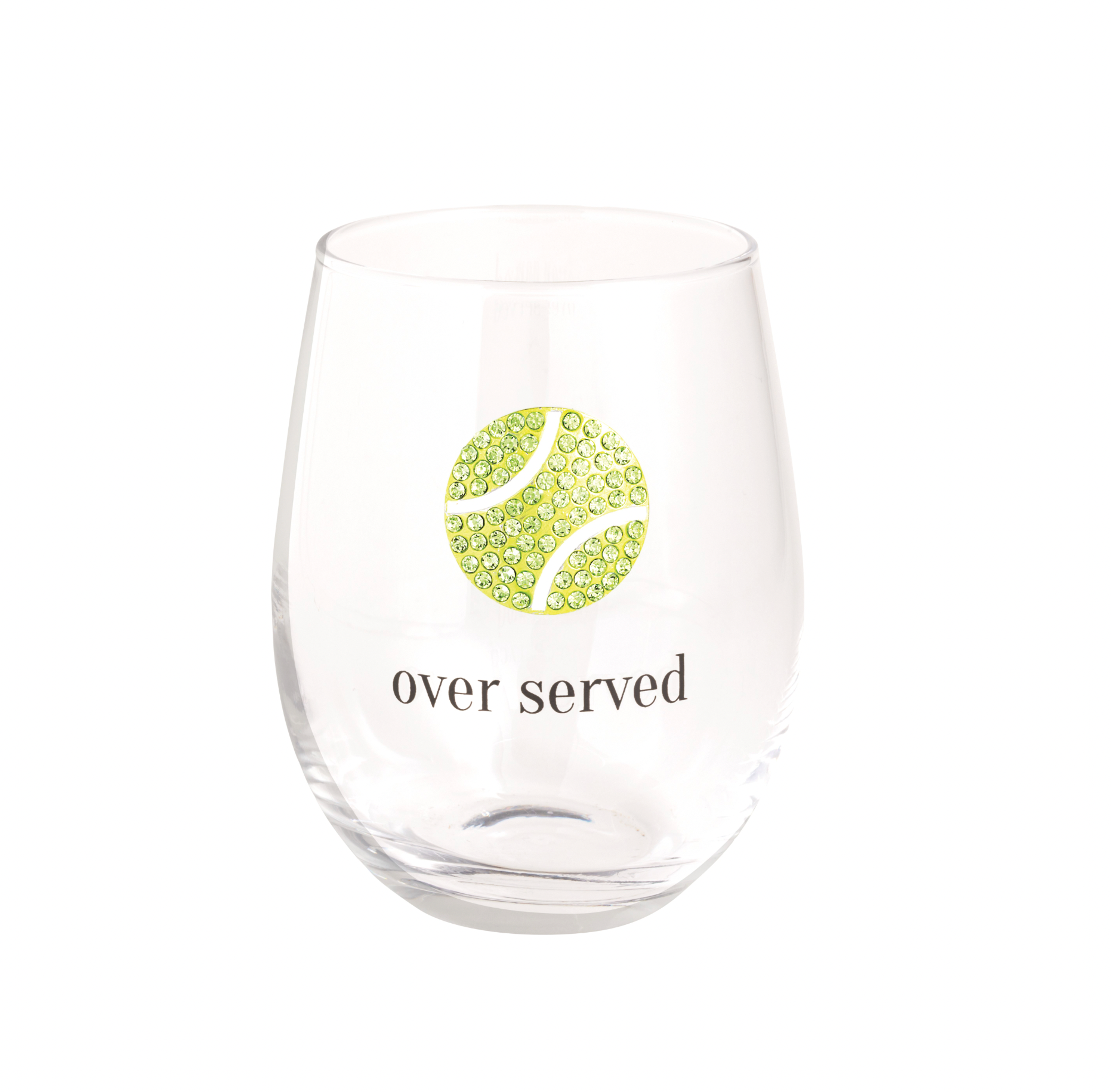 Jewel Tennis Ball Wine Glass