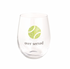 Jewel Tennis Ball Wine Glass