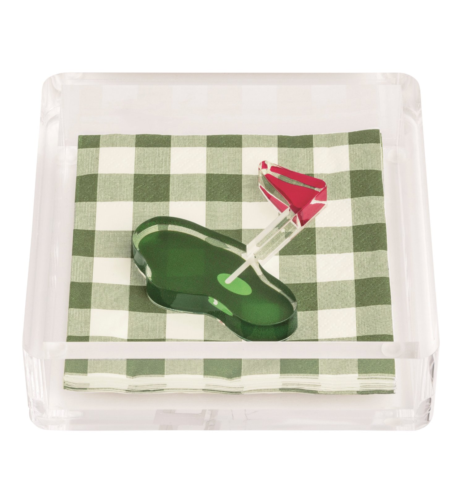 Golf Acrylic Napkin Holder & Weight Set