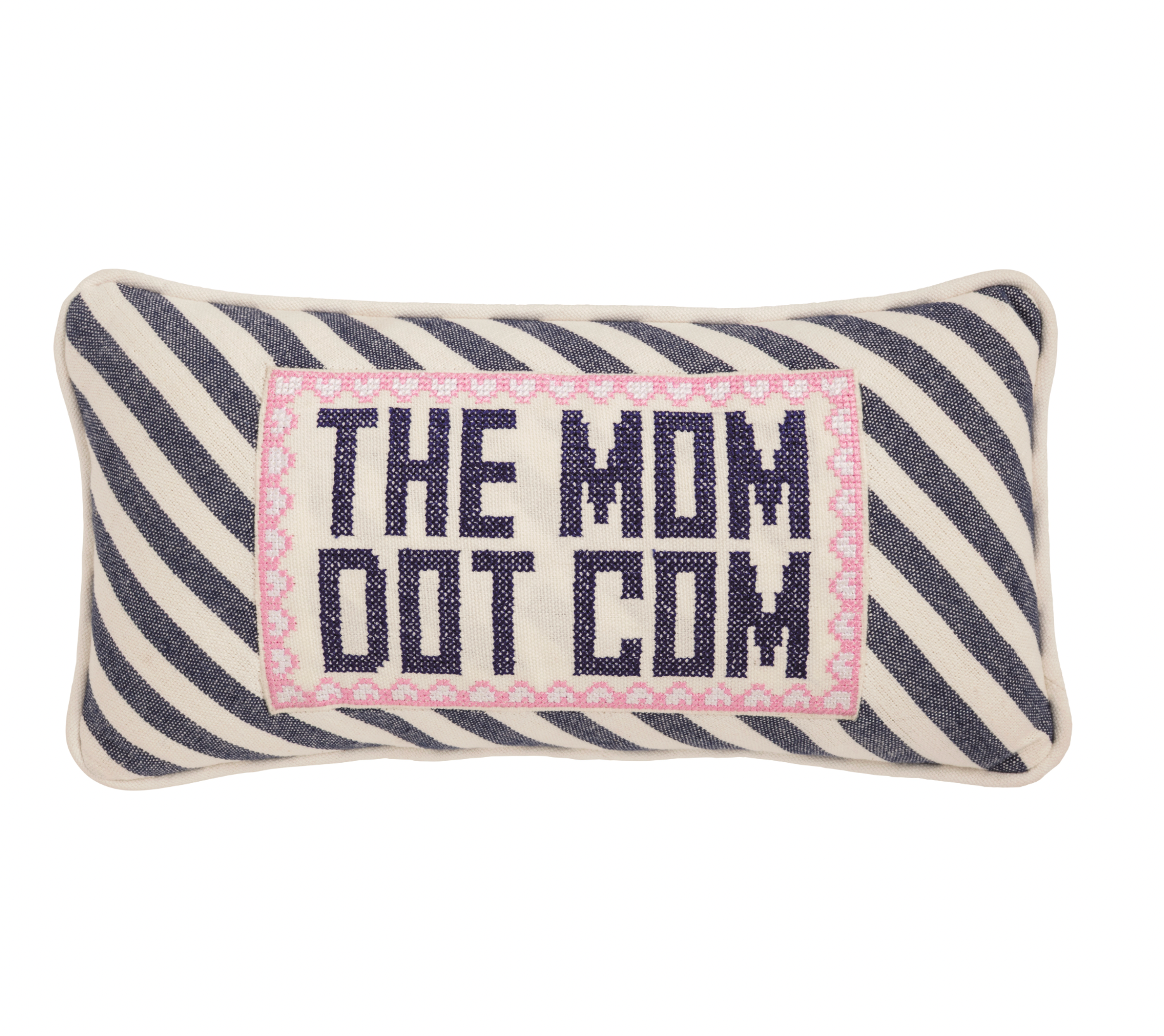 Mom Dot Com Needlepoint Pillow