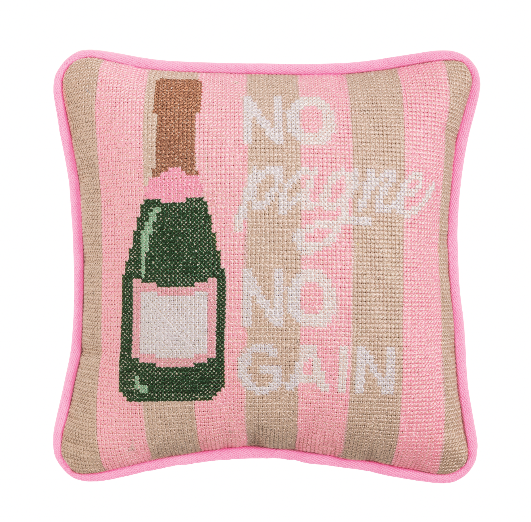 Champagne Needlepoint Pillow