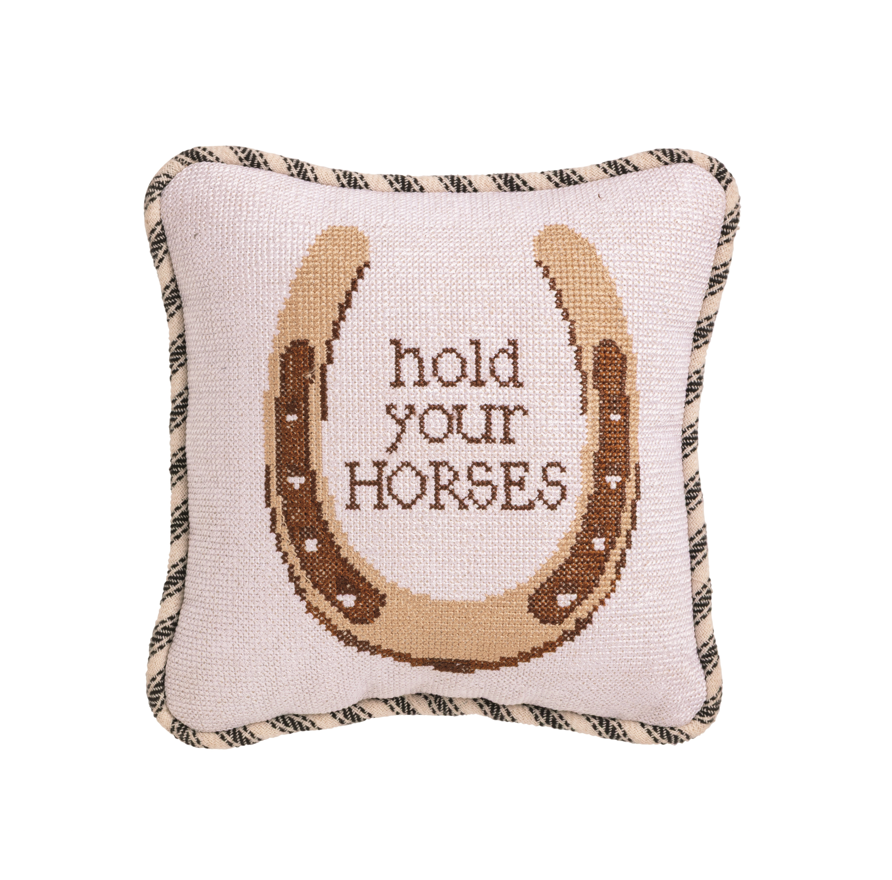 Hold Needlepoint Small Pillow
