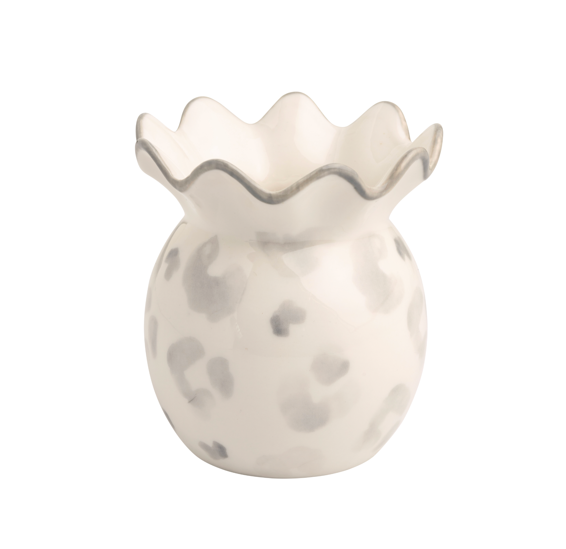 Sm Grey Leopard Vase