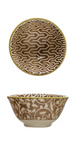 Stoneware Pinch Pot w/ Pattern, 4 Colors